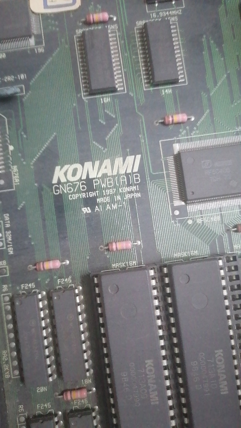 KONAMI NWK-TR SYSTEM GN676 PWB(A)B  CPU BOARD WORKING