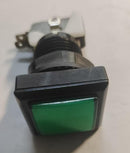 Lot of 10 Used Green Square Lighted(LED DC 12v) Buttons 33X33 Illuminated Push Button With Sanwa Micro Switch