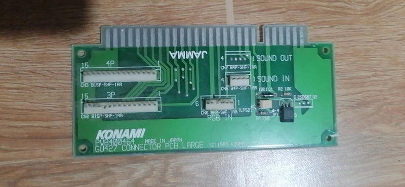 KONAMI JAMMA ADAPTER PWB400464 GU427 CONNECTOR PCB WORKING